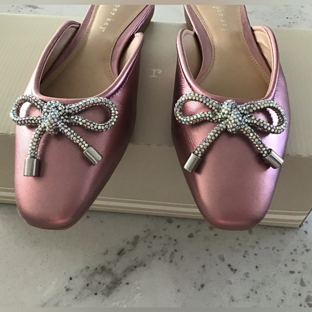 Cooper Key Glimmer Rhinestone Bow Mules - Picture 2 of 7
